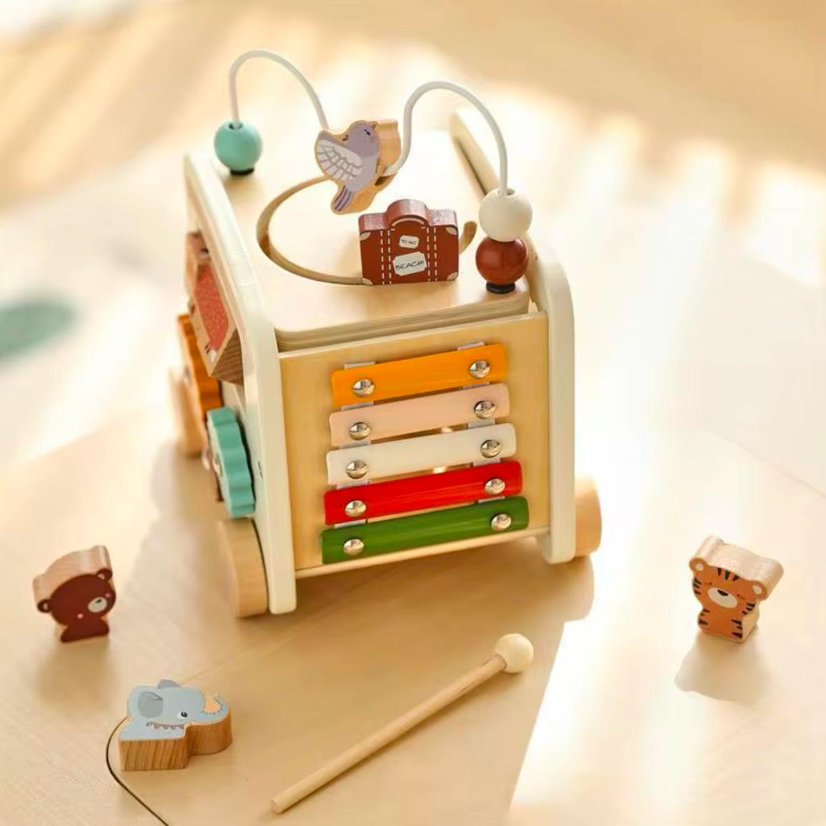 Holzspielzeug Manufaktur - Montessori Holz-Bus "Formen-Steckspiel" - 5