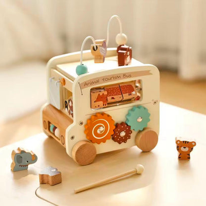  Holzspielzeug Manufaktur -  Montessori Holz-Bus "Formen-Steckspiel" -  1
