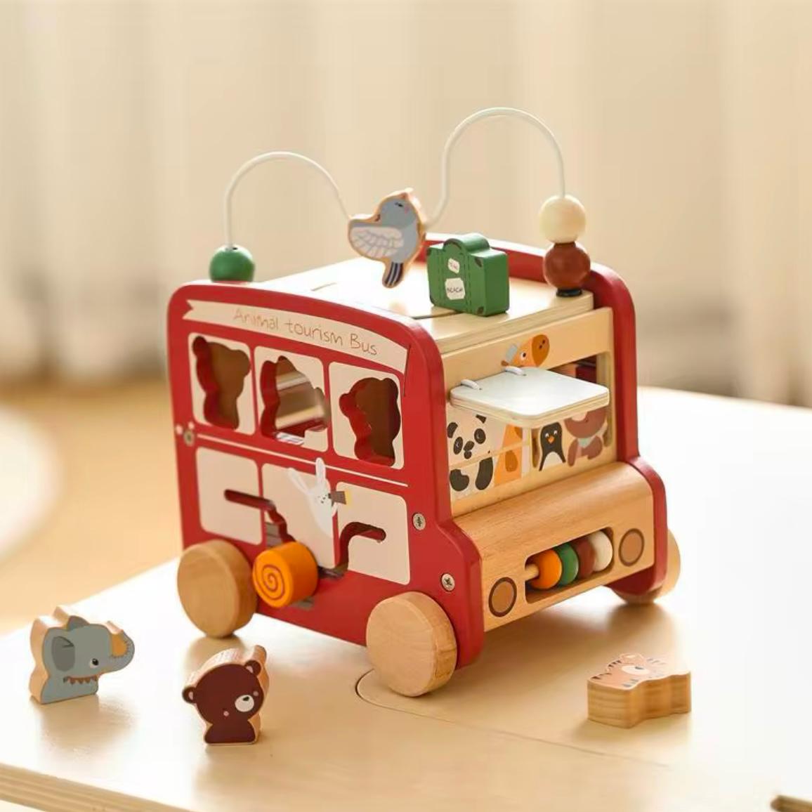  Holzspielzeug Manufaktur -  Montessori Holz-Bus "Formen-Steckspiel" -  4